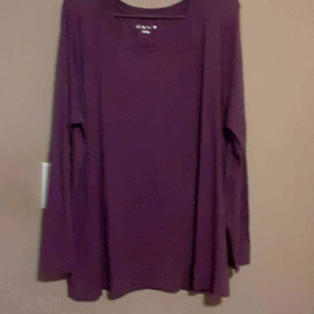 AVA & VIV SIZE 2X  PURPLE PULLOVER SHIRT